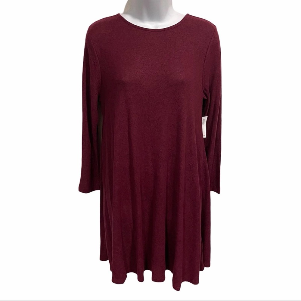 Old Navy Lightweight Swing Sweater Dress MP Wine